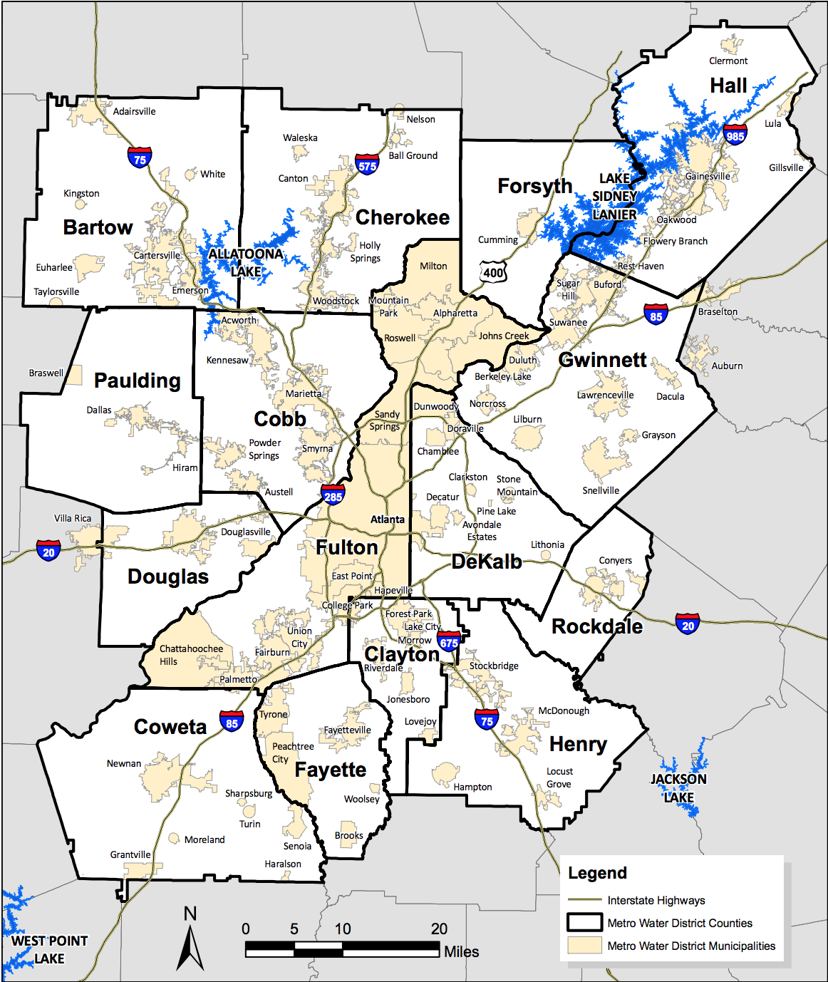 Map Of Atlanta Metro Cities And Suburbs Marietta Smyrna 2015